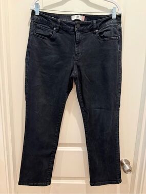 CAbi  Black Cropped Straight Jeans